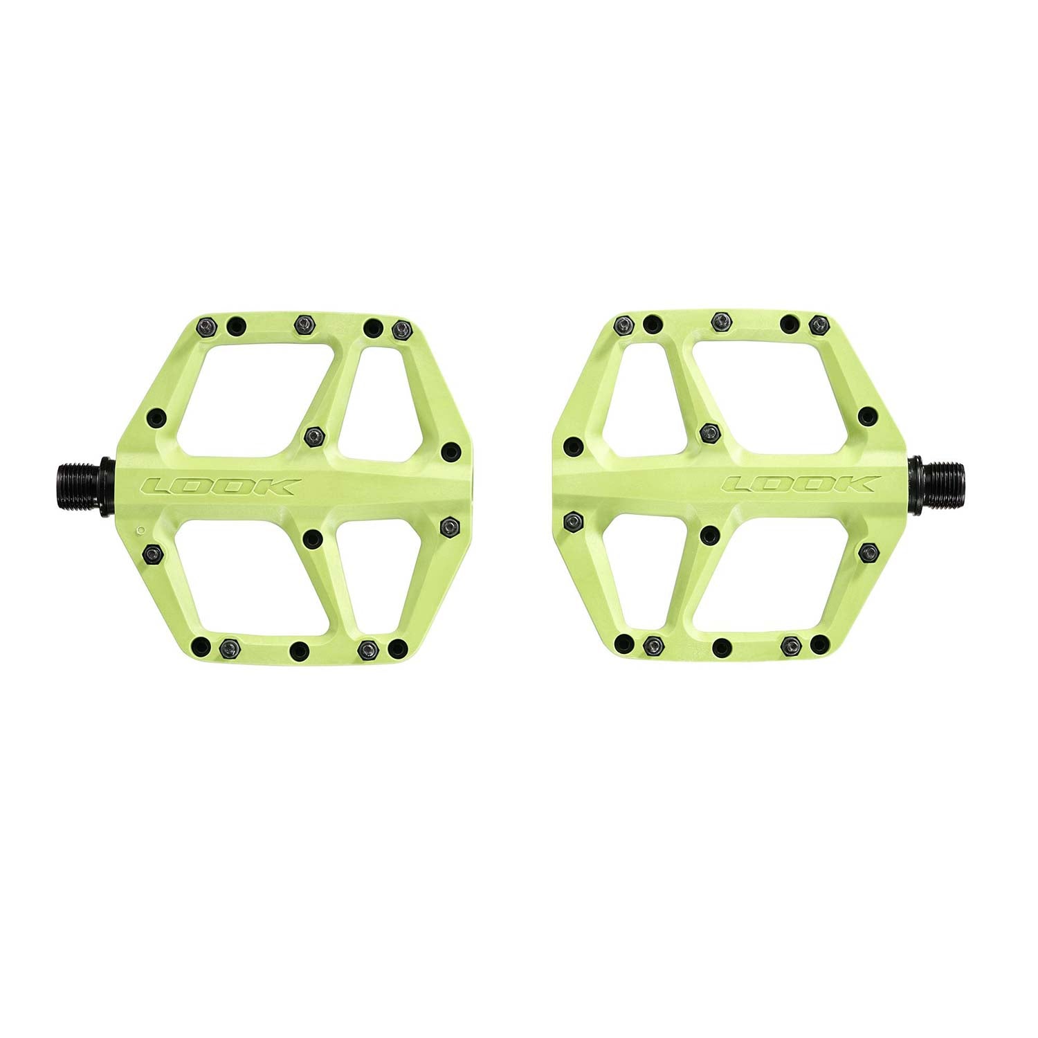 Look Trail Fusion flat mountain biking pedals with replaceable pins, durable component for secure grip and performance.