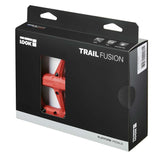 Look Trail Fusion flat mountain bike pedals with red finish, featuring replaceable pins for enhanced grip and durability.