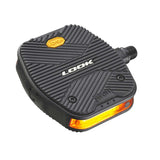 Look Geo City Vision Grip hybrid pedals with Vibram Activ Grip and integrated LED lights, showcasing their durable, stylish cycling component design.