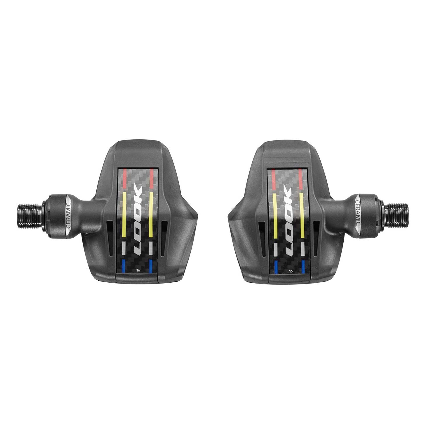 Look Keo Blade Ti ceramic road bike pedals with 12° angle and 56mm Q-factor, featuring lightweight titanium construction.