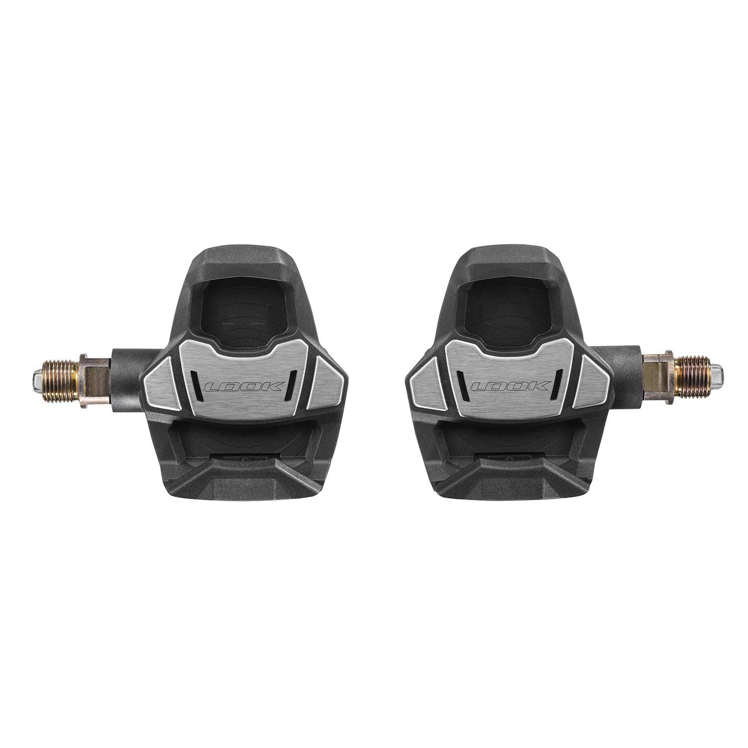 Look Keo Blade Power dual pedals with integrated power meter and Bluetooth connectivity for cycling performance.