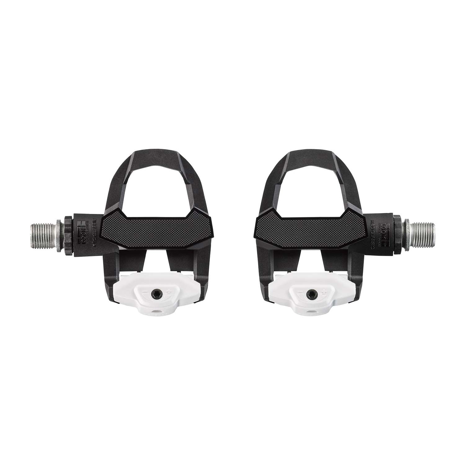 Look Keo Classic 3 road bike pedals with adjustable tension and chromoly spindle, shown from a side angle.