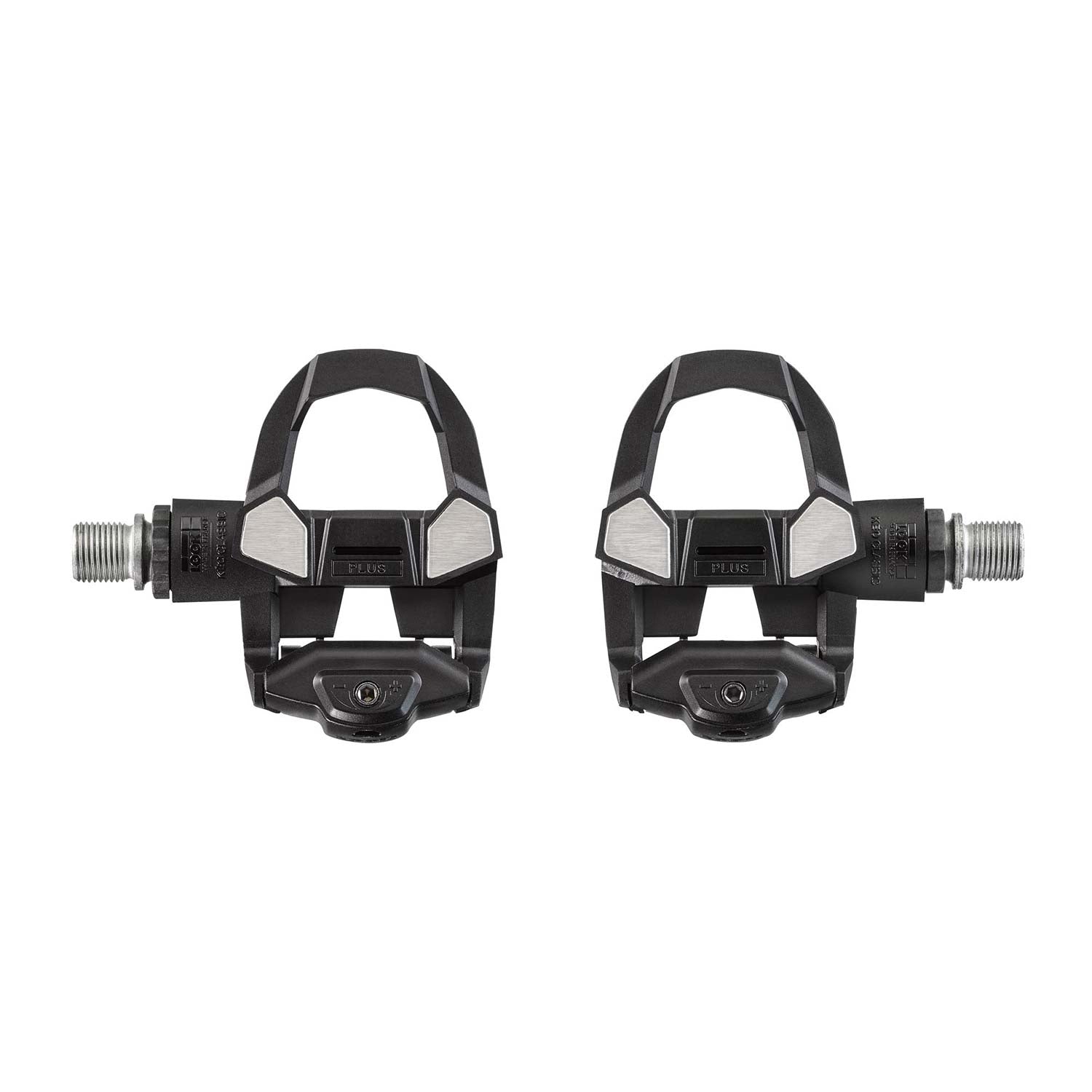 Look KEO Classic 3 Plus road bike pedals with adjustable tension and stainless steel platform, shown from the side.