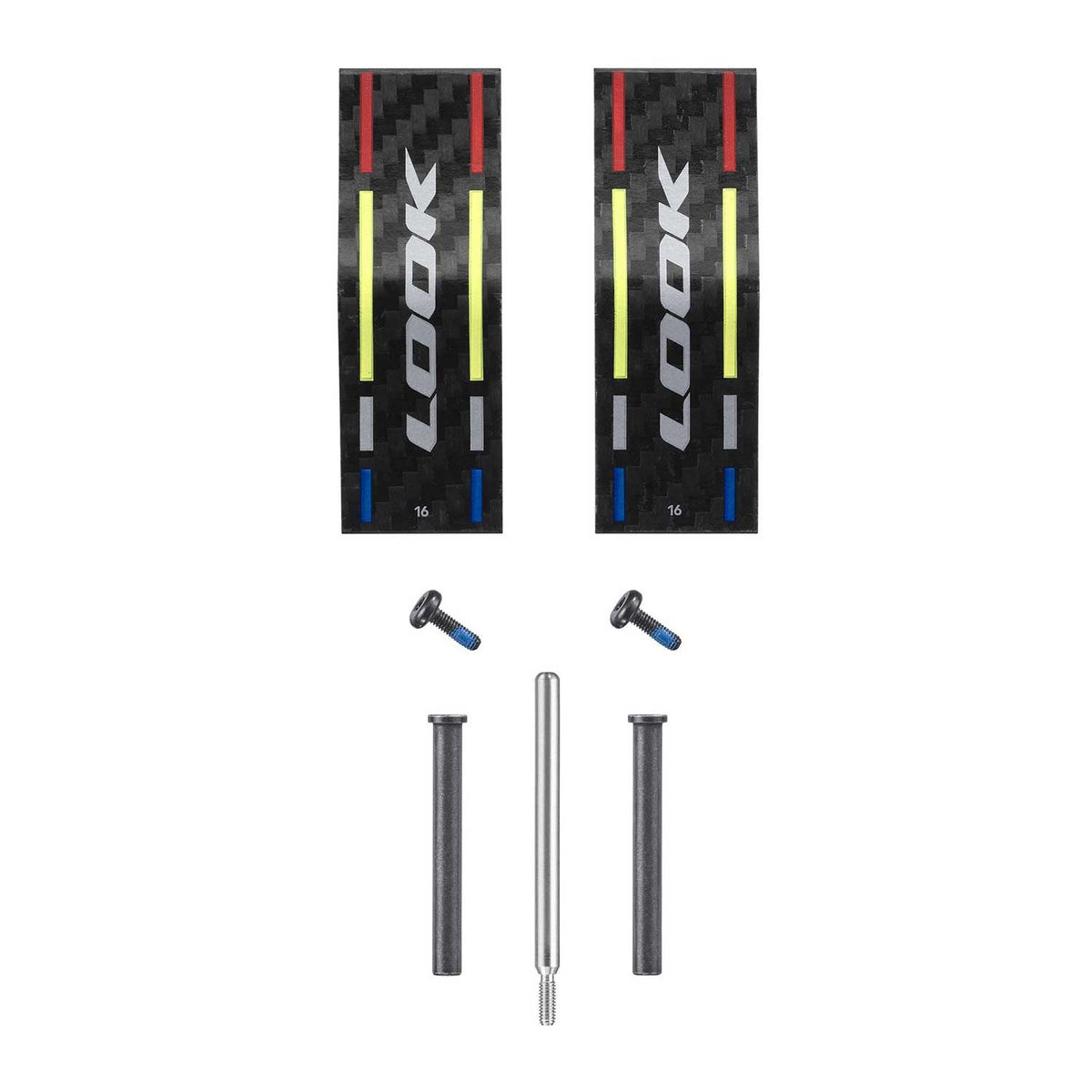 Look Blade Kit with 16Nm Keo blade pedals for tension adjustment and replacement, featuring components for bike pedal maintenance.
