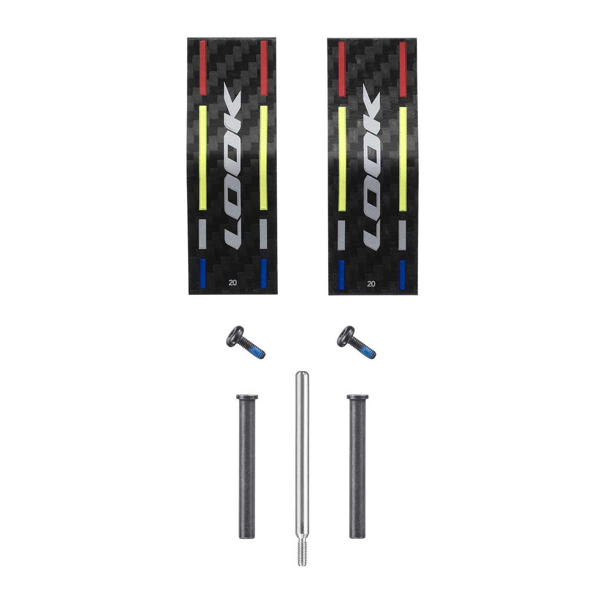 Look Blade Kit for Keo Blade pedals with tension adjustment and extraction tool, including replacement blades and accessory components.
