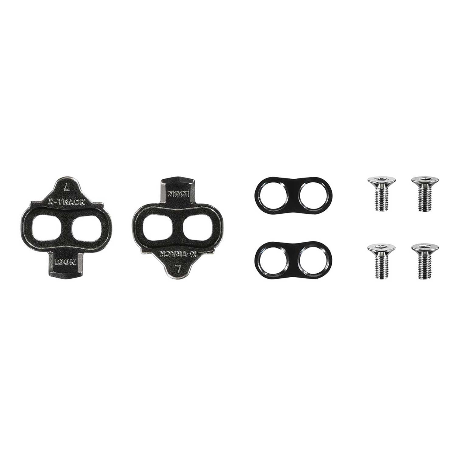 Look Cleat X-Track Classic component showing the black plastic cleat with mounting hardware for cycling shoes.
