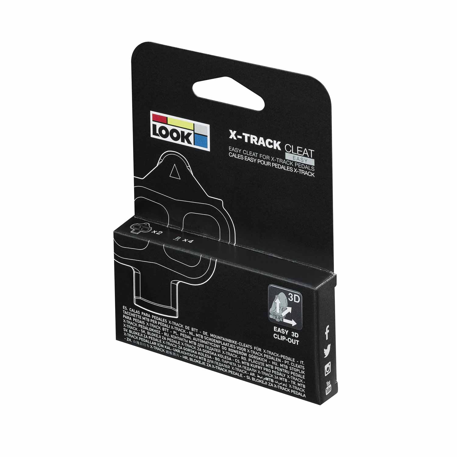 Look Cleat X-Track Easy mountain bike cleats for X-Track and Geo pedals, shown attached to pedal platform.