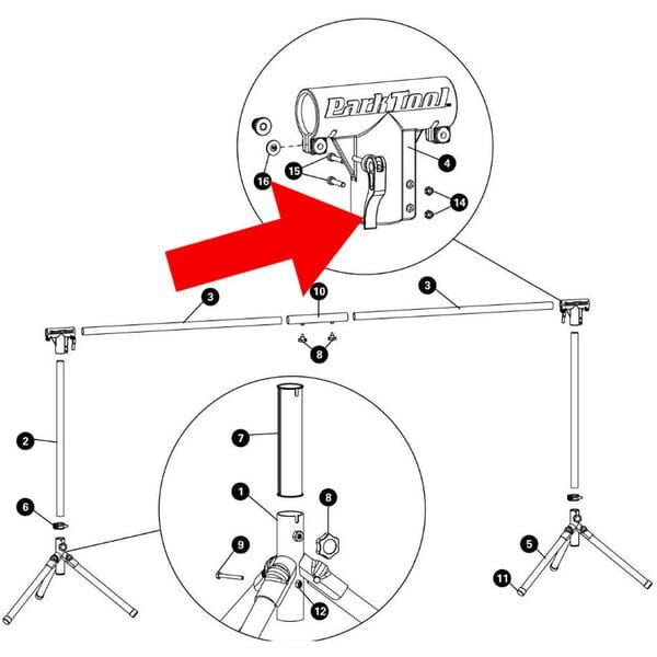 Park Tool 929-ES Top Tube Quick Release Assembly for ES-1 & ES-2 Workstands | Swinnerton Cycles