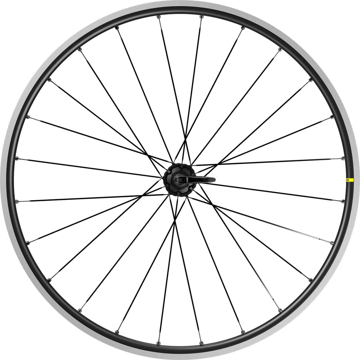 Mavic Ksyrium S QR rim brake road bike wheelset with quick release, featuring lightweight alloy rims and spokes for high performance.