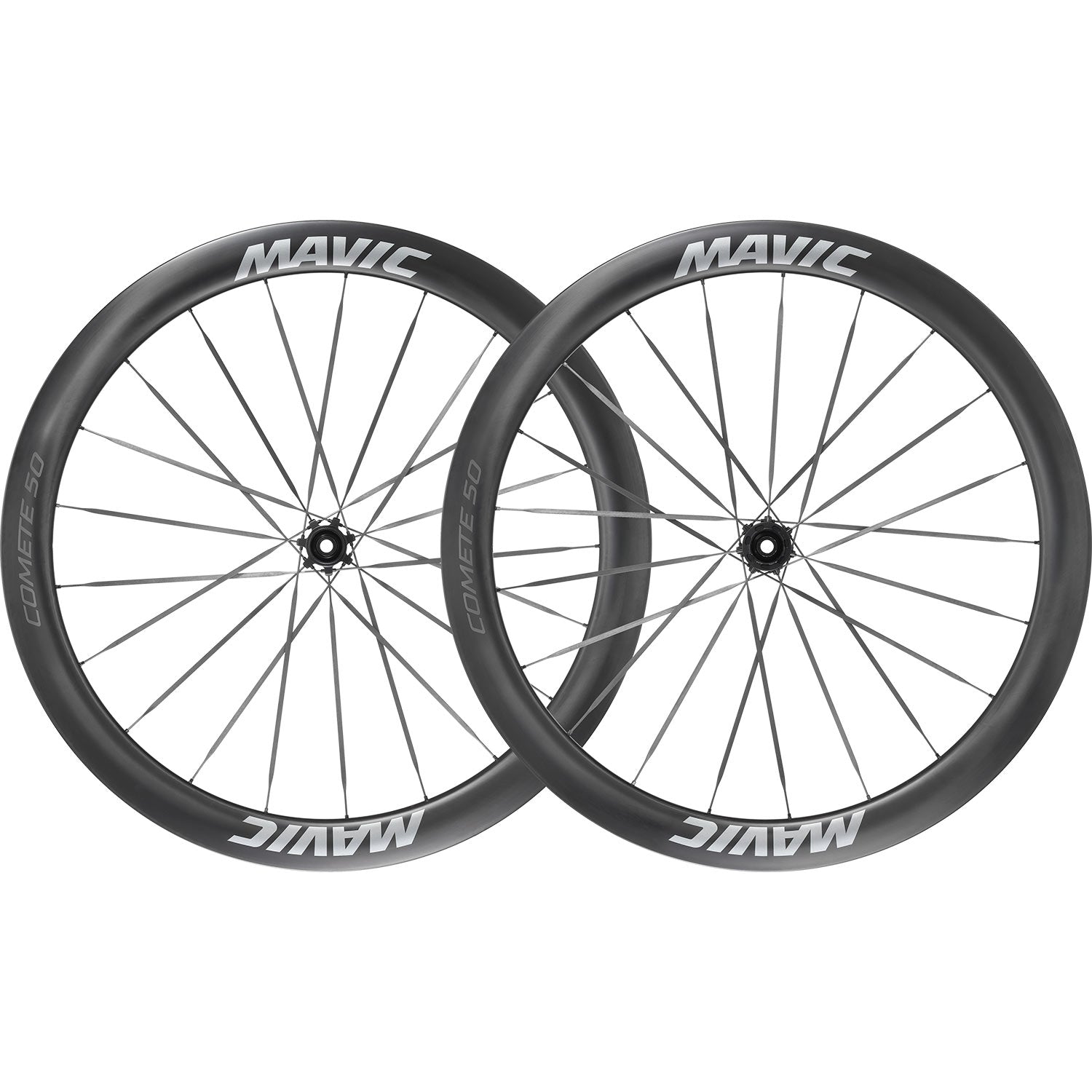 Mavic Comete 50 ceramic bearing carbon disc wheelset for road bikes, showing lightweight aerodynamic design and deep carbon rims.