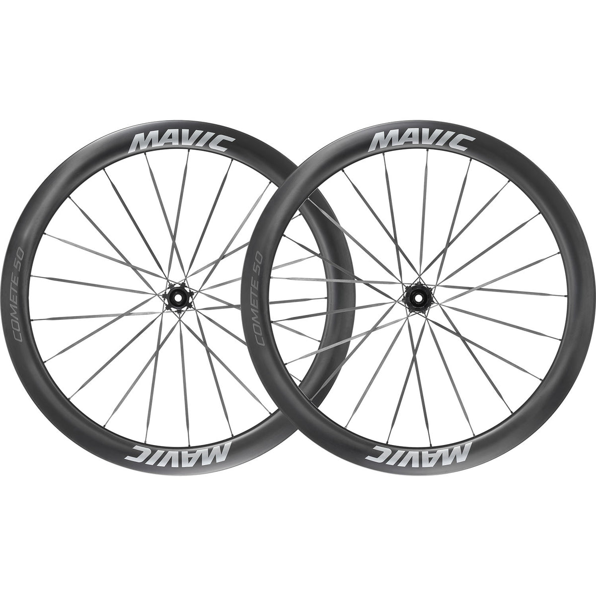 Mavic Comete 50 ceramic bearing carbon disc wheelset for road bikes, showing lightweight aerodynamic design and deep carbon rims.