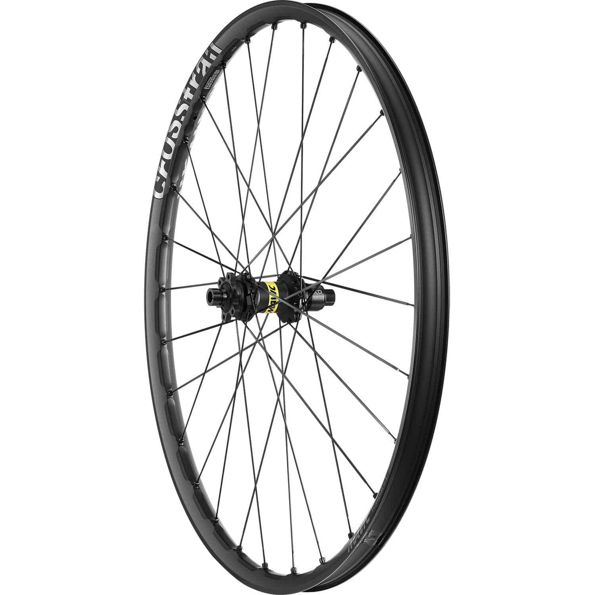 Mavic Crosstrail SL 29 E-MTB bicycle wheels with carbon rims, 6-bolt disc brake compatibility, tubeless-ready for mountain biking.