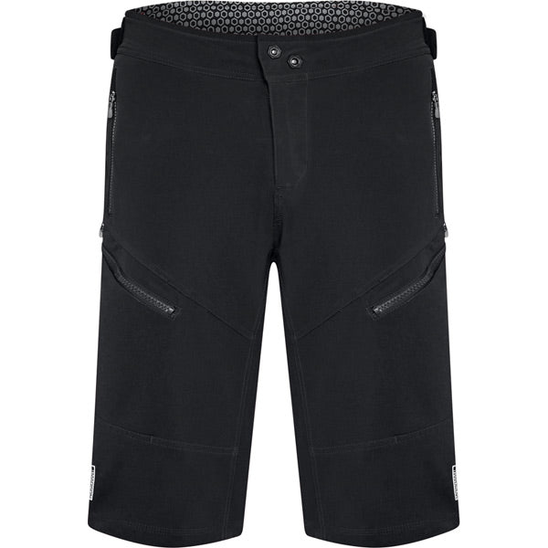 Madison Zenith men's mountain bike shorts with water-resistant DWR coating and adjustable waist, shown on a model.