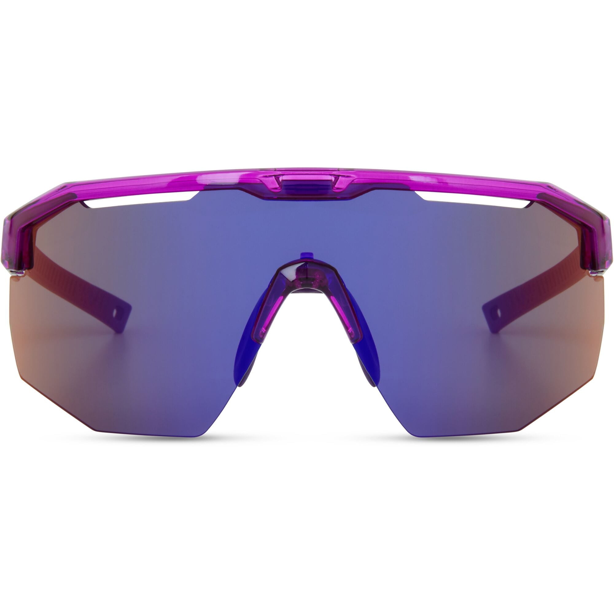 Madison Eyewear Cipher Crystal Gloss purple sunglasses with purple mirror lenses and stylish frame design.