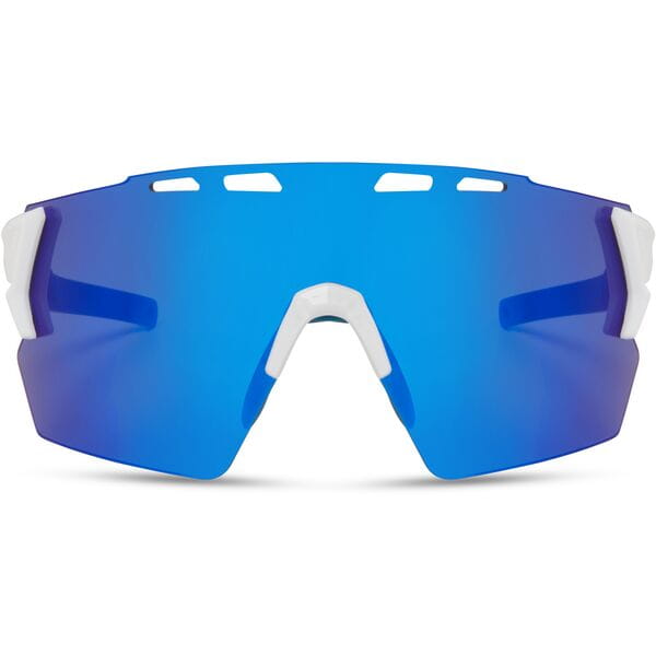 Madison Eyewear Stealth Gloss White Sunglasses - Blue Mirror Lens