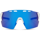 Madison Eyewear Stealth Gloss White Sunglasses - Blue Mirror Lens