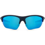 Madison Eyewear Mission Ink Navy sunglasses with blue mirror polycarbonate lenses and stylish frame design.