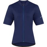 Madison Flux women's short sleeve cycling jersey in ink navy with pockets, size 6, featuring a fitted design and breathable fabric.