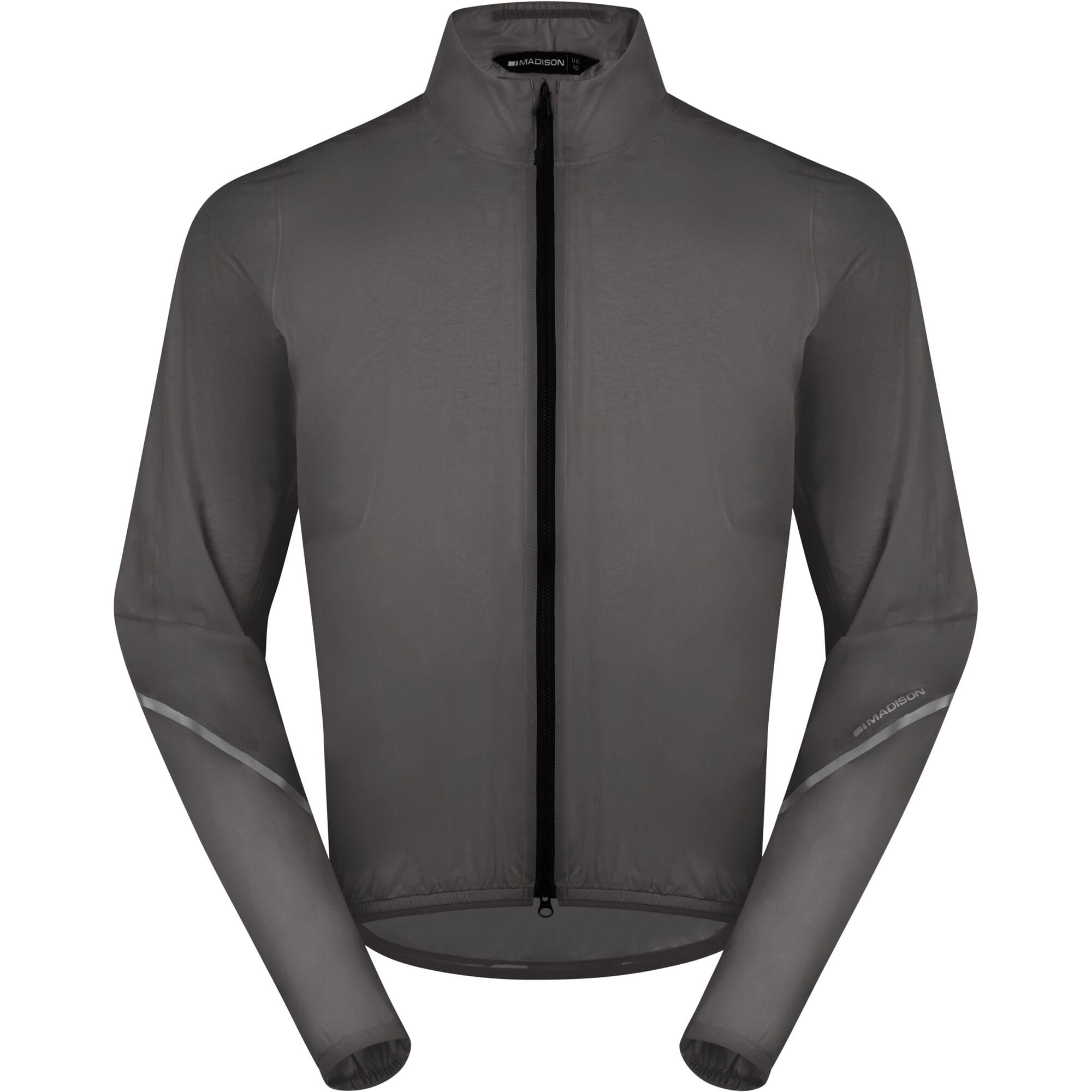 Madison Flux 2L Ultra Packable Waterproof Jacket for Men, breathable and wind-resistant outerwear, shown folded and ready to wear.