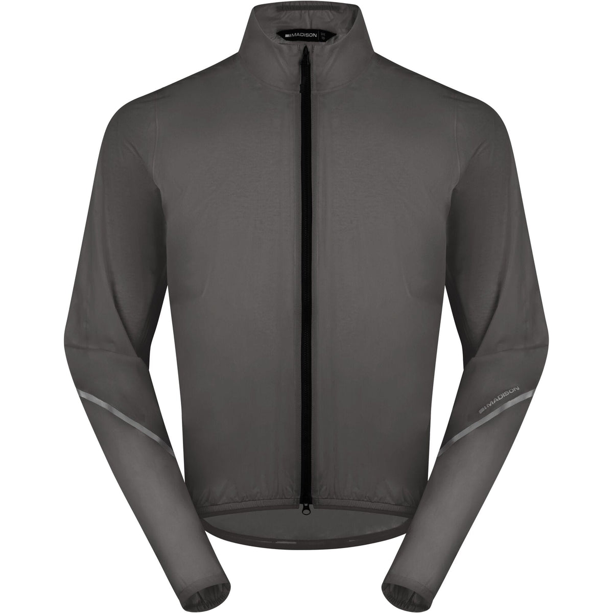 Madison Flux 2L Ultra Packable Waterproof Jacket for Men, breathable and wind-resistant outerwear, shown folded and ready to wear.