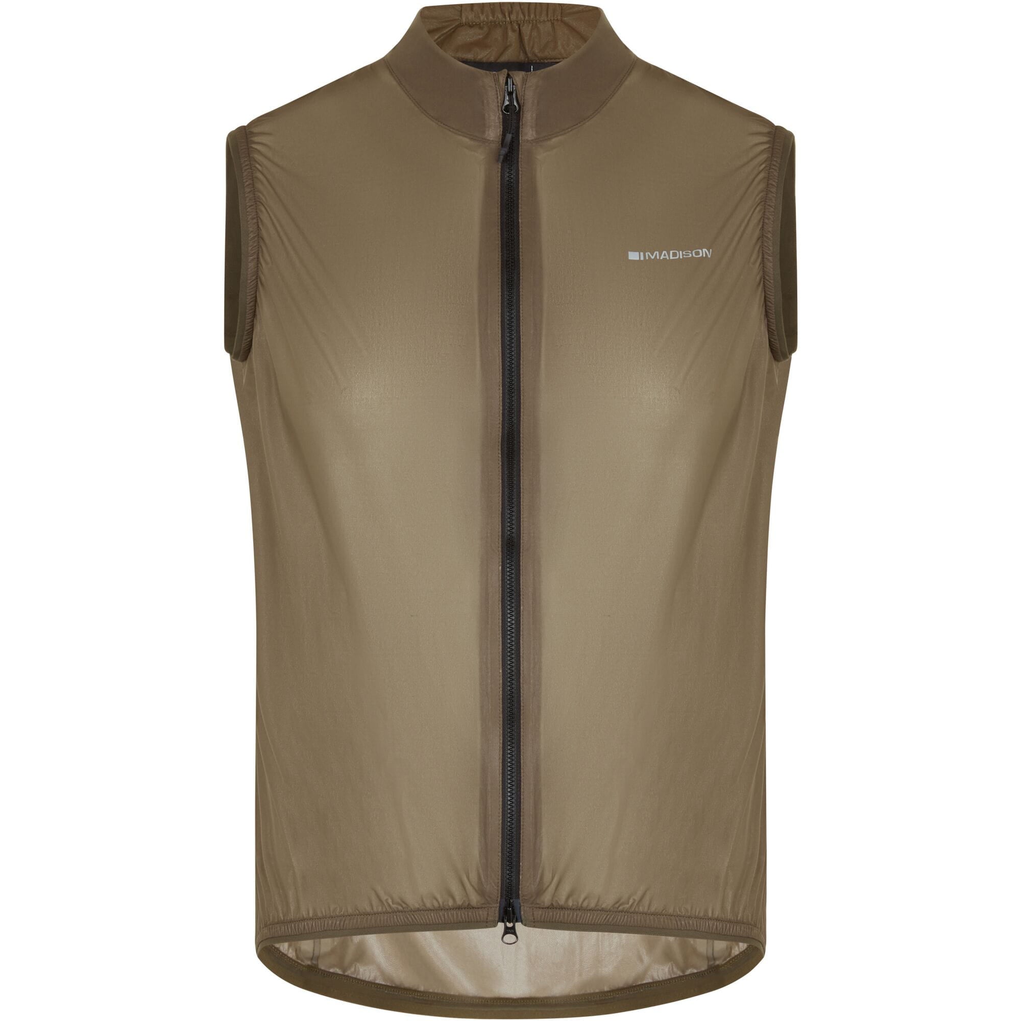 Madison Flux 2L Ultra Packable waterproof men's cycling gilet with reflective inserts, lightweight and breathable for outdoor riding.