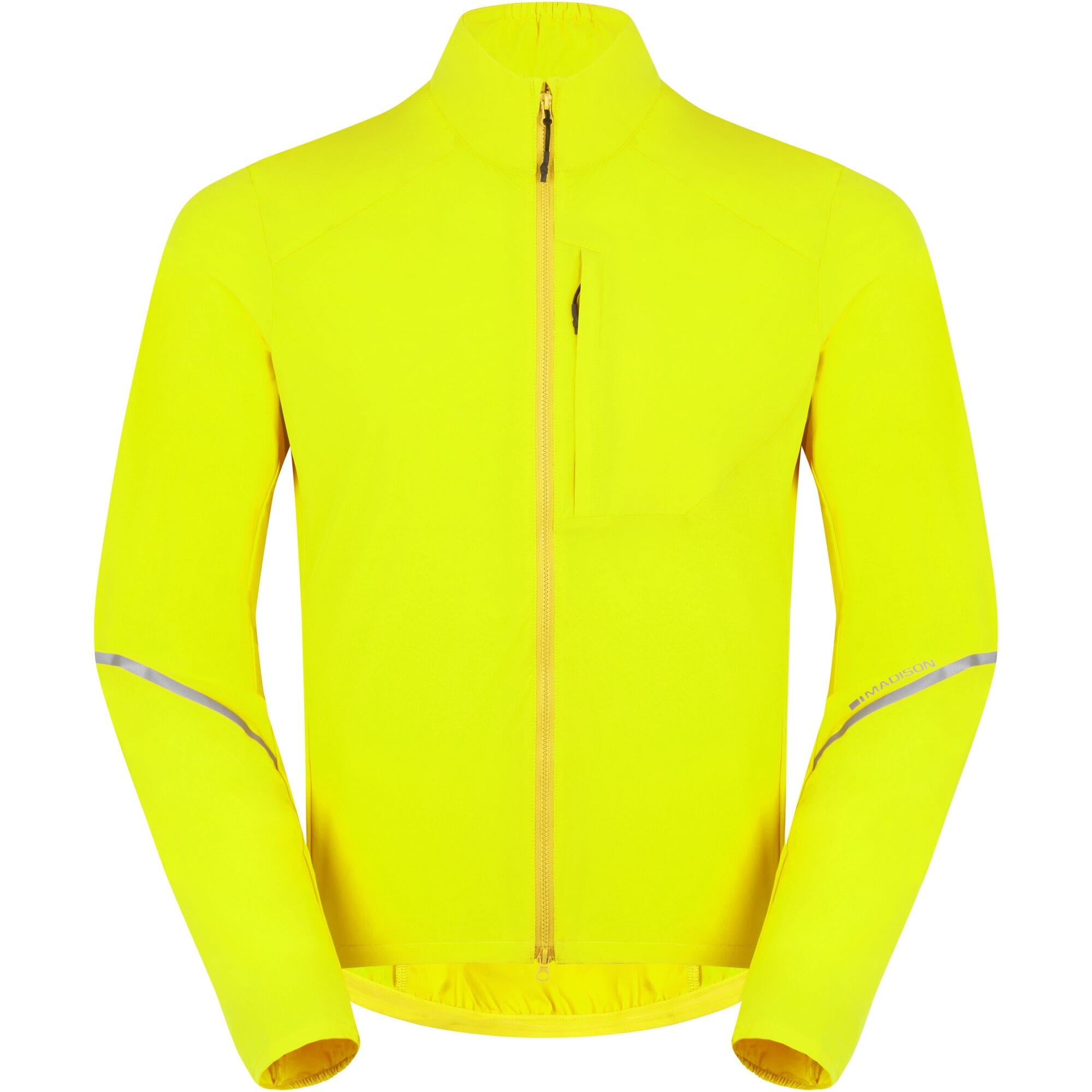 Madison men's windproof packable cycling jacket with ventilation technology, shown in a lightweight, breathable outdoor clothing style.