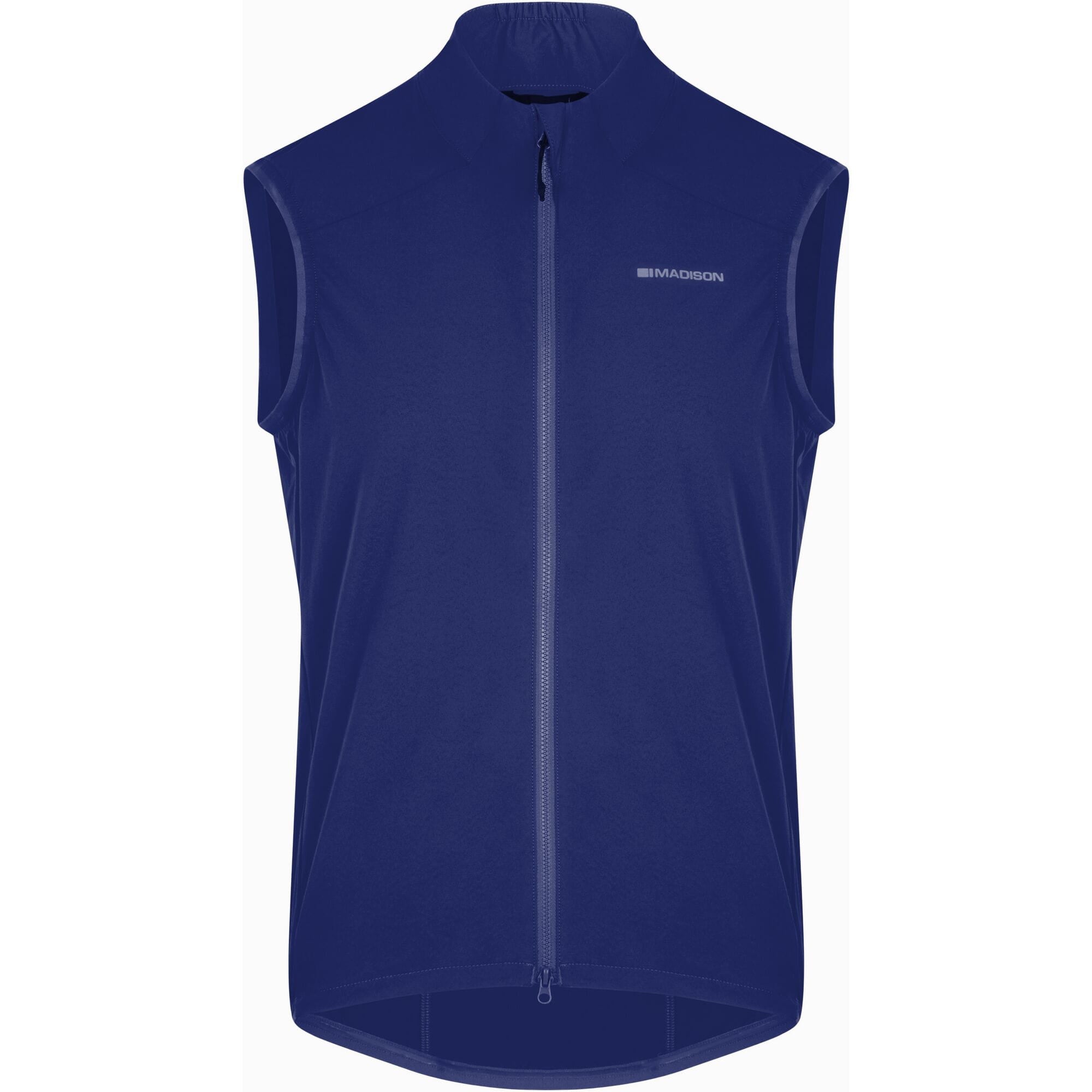 Madison men's windproof packable cycling gilet with reflective inserts, lightweight outdoor clothing for cycling.
