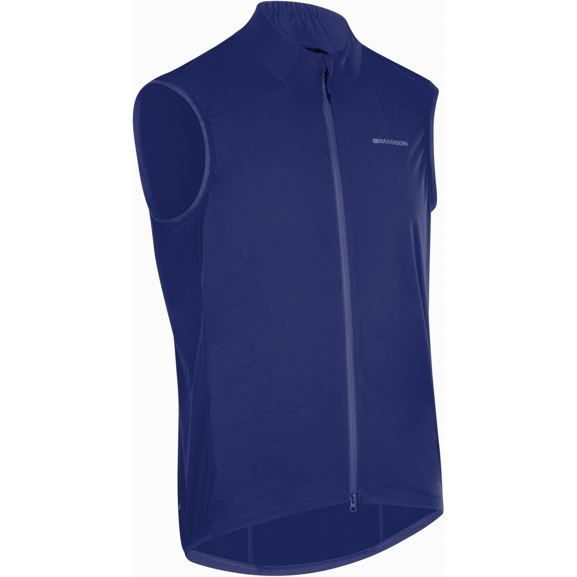 Madison men's windproof packable cycling gilet with reflective inserts, lightweight and suitable for outdoor riding.