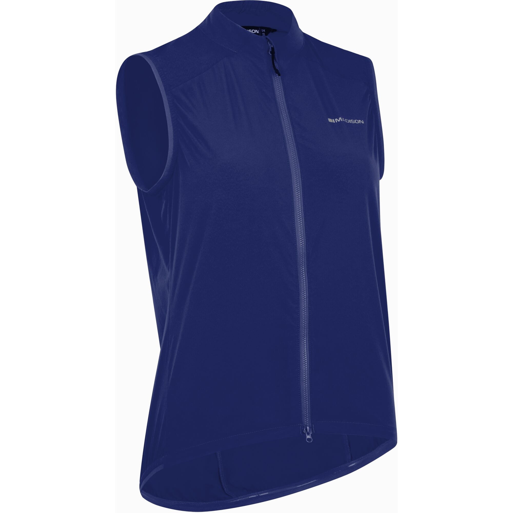 Madison women's windproof packable cycling gilet with reflective inserts, lightweight and suitable for outdoor riding.