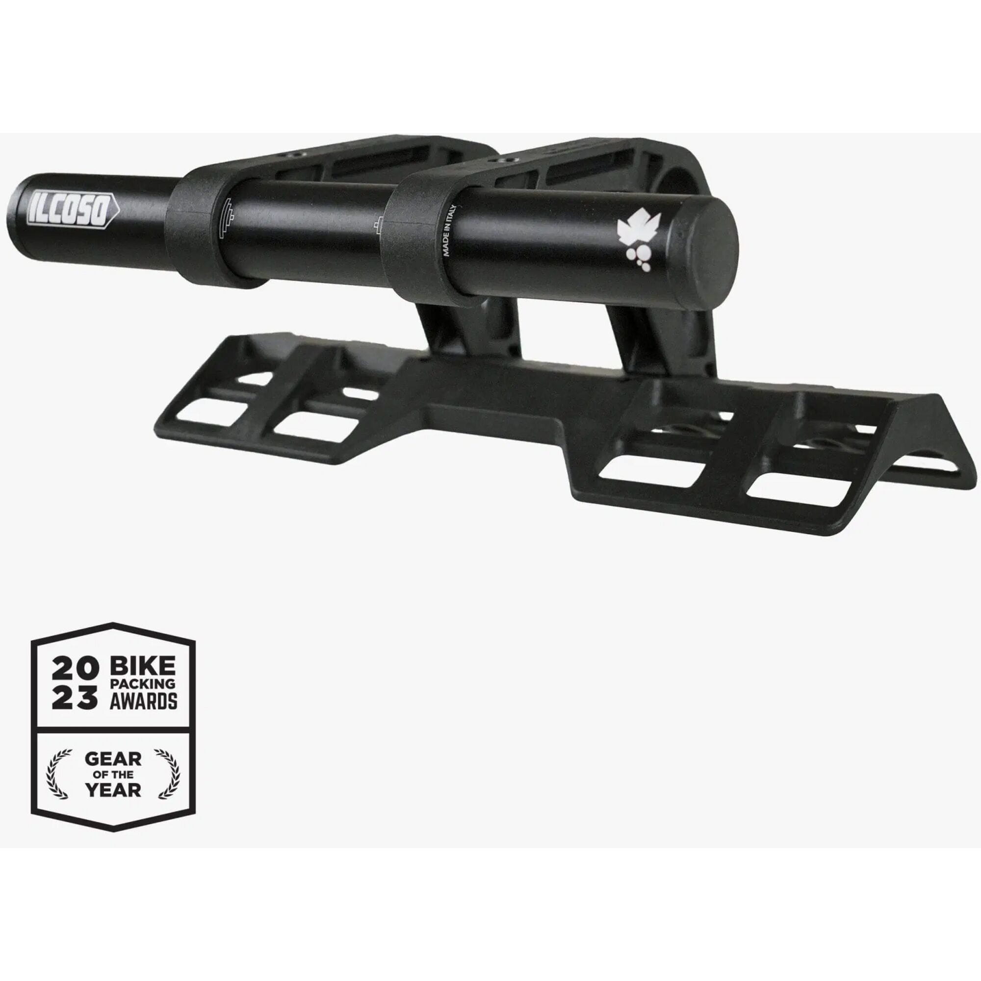 Miss Grape ILCOSO handlebar mount system for bikepacking and front luggage, shown attached to a bicycle handlebar.