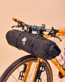 Miss Grape Tendril waterproof handlebar bag for cycling, showing its 10-17L capacity and durable design in a close-up shot.