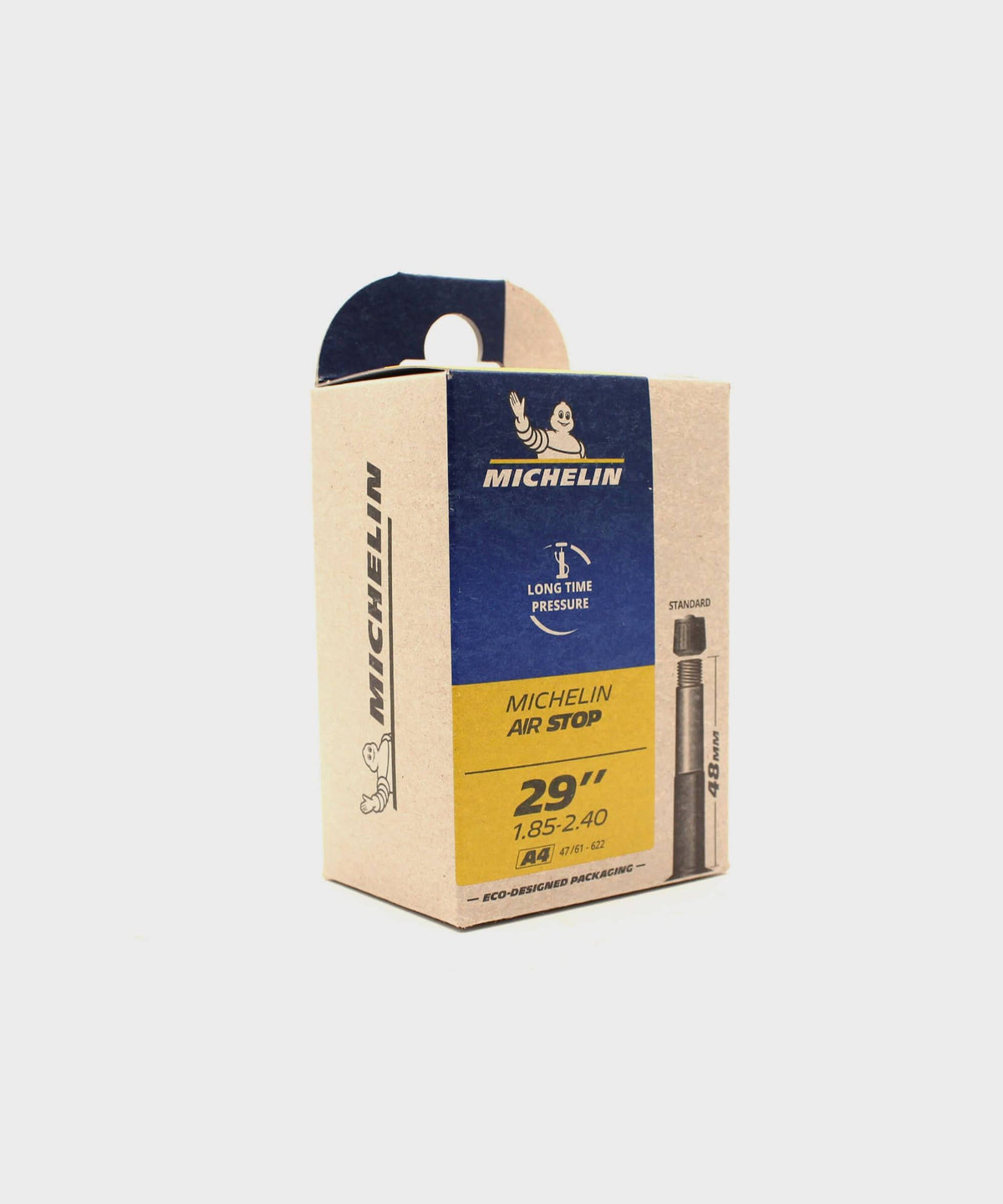 Michelin Airstop MTB inner tube for mountain bikes, durable and puncture-resistant, shown in the image.