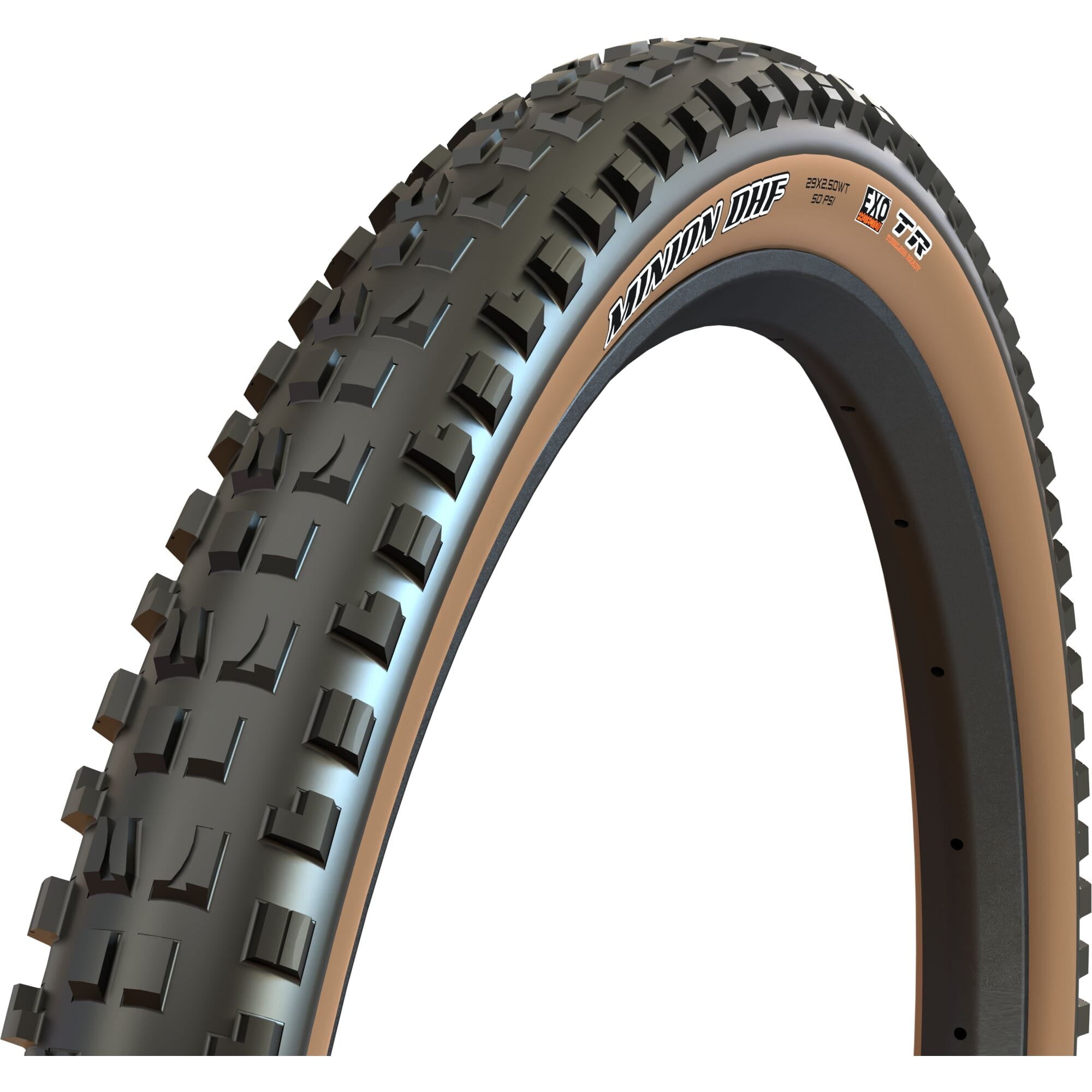 Maxxis Minion DHF 29x2.50WT folding tubeless mountain bike tire with MaxxGrip and EXO sidewall protection.