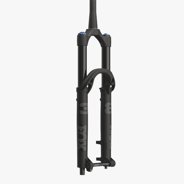 Fox 2027 38 Float Pelite MTB fork grip with KaboltX110, tapered 44mm, matte black, designed for 29-inch mountain bikes.