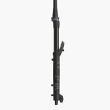 Fox 2027 38 Float Pelite MTB fork grip with tapered 44mm stanchions, black matte finish, compatible with KaboltX110 system.