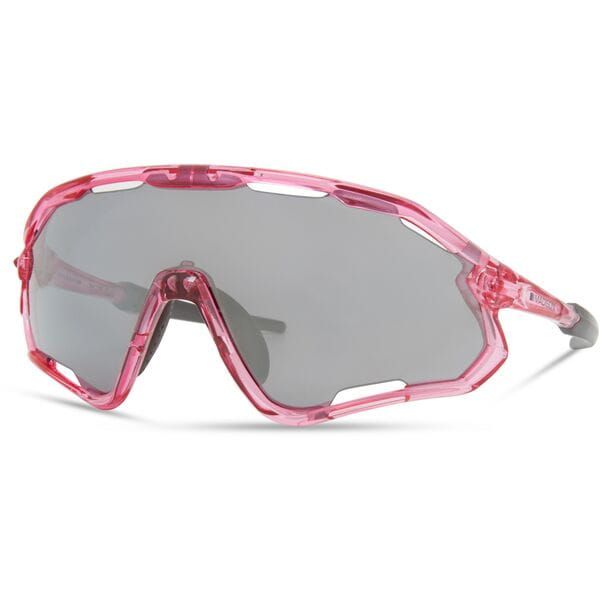 Madison Eyewear Code Breaker sunglasses pack with three lenses in pink crystal gloss, silver mirror, amber, and clear.