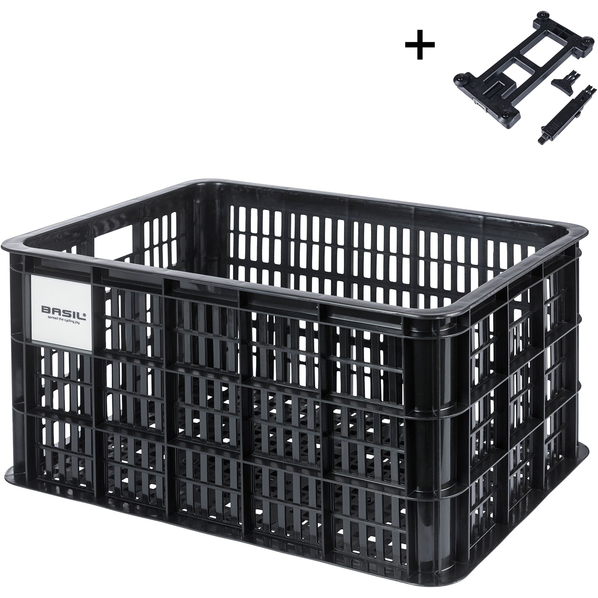 Basil Panniers & Bags - bicycle crate MIK L 40L recycled synthetic black