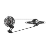 SRAM X0 T-Type Eagle AXS groupset with battery, charger, and AXS Pod Ultimate controller for mountain bike components.
