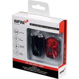 Infini Lava twin pack micro USB front and rear lights black | Swinnerton Cycles