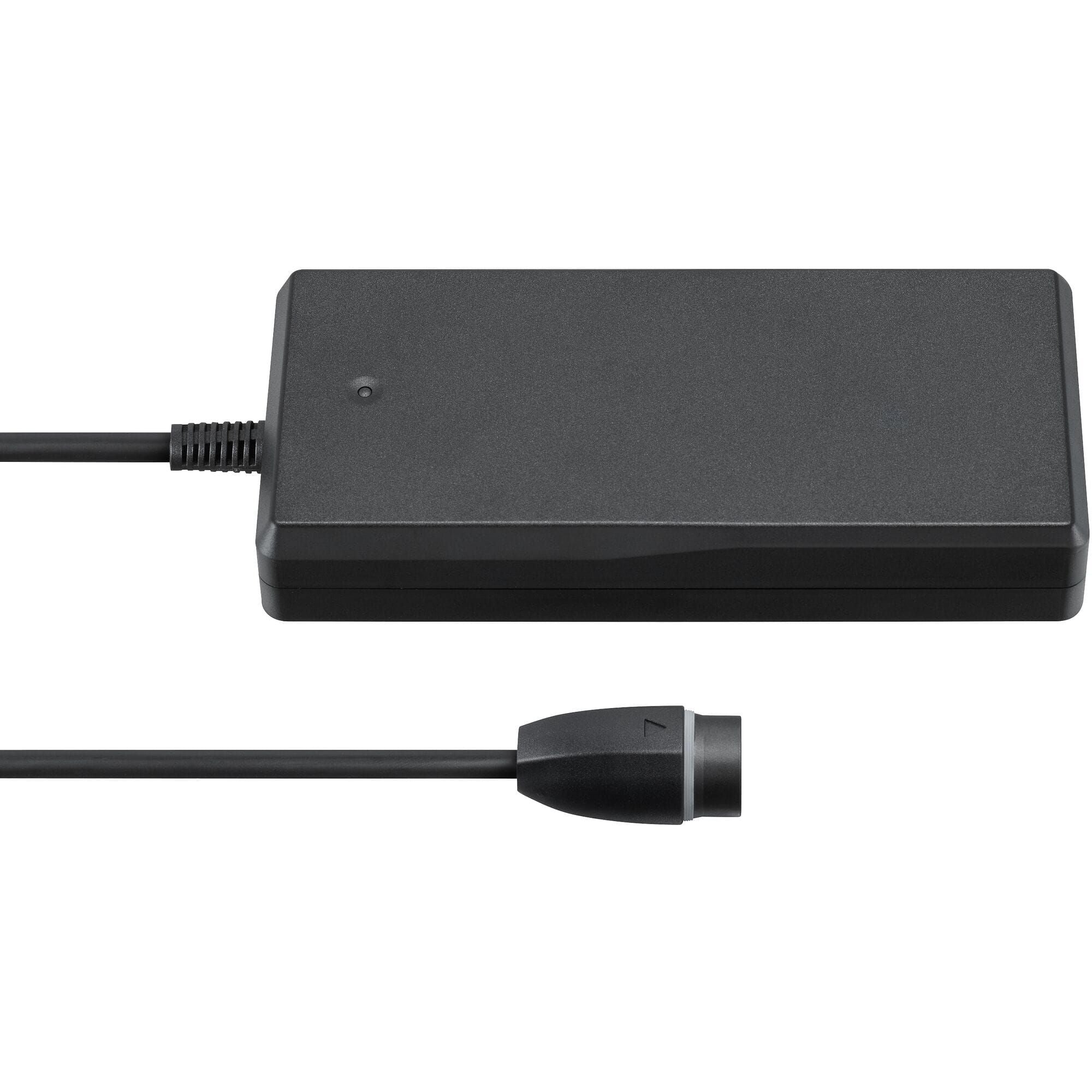 Shimano STEPS EC-EN814 battery charger for fast e-bike charging, compact component with power cord and LED indicator.