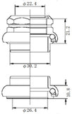 Tange Seiki Passage 32 Threaded Headset. 1" - Silver