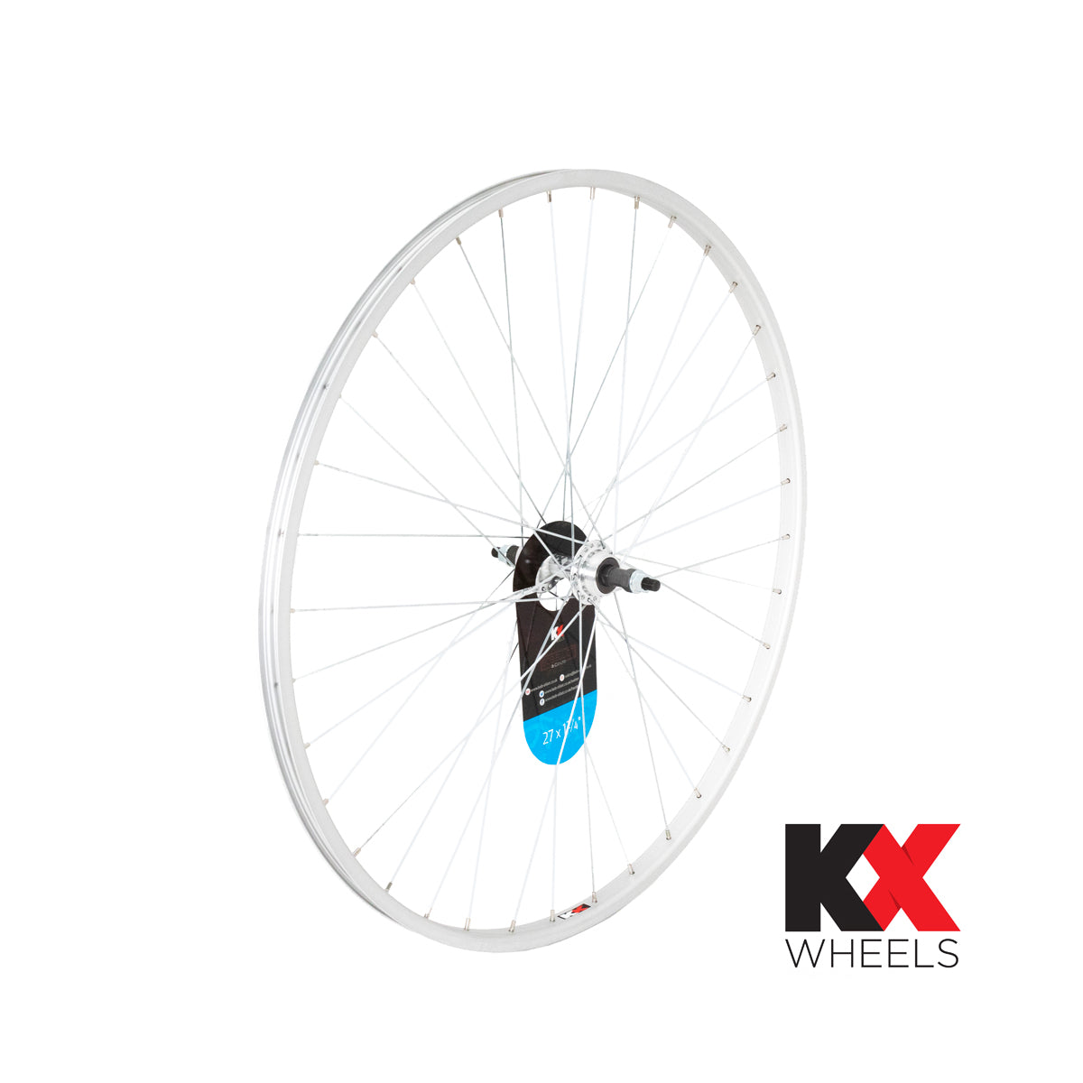 KX-Road-27-x-1-1/4"-Singlewall-Solid-Axle-Screw-On-Wheel-Rim-Brake-in-Silver-(Rear)