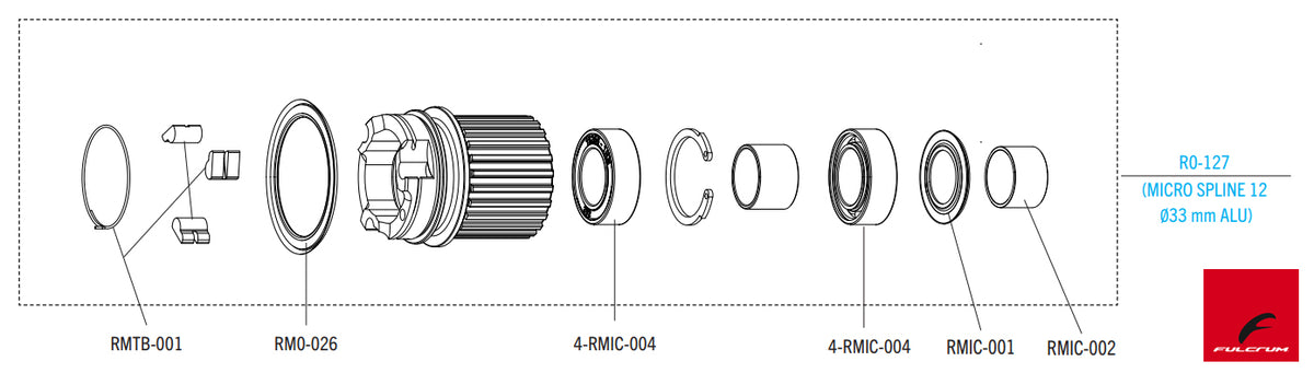 Fulcrum-Micro-Spline-Alu-FW-Body-Ø33-With-Spacer-&-Gasket-(R0-127)
