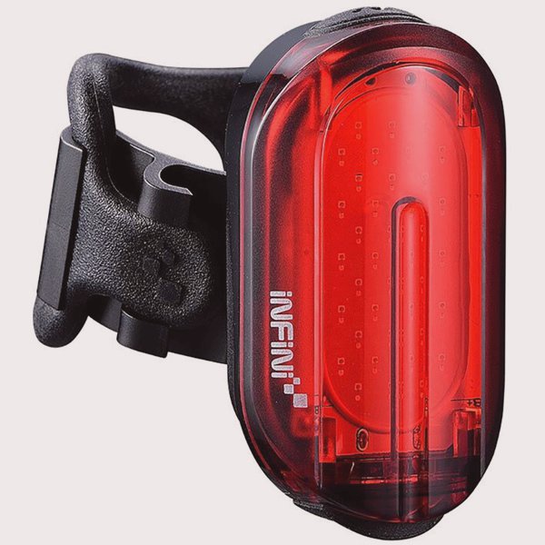 Infini Rear Lights - Olley super bright micro USB rear light with QR bracket black with red lens