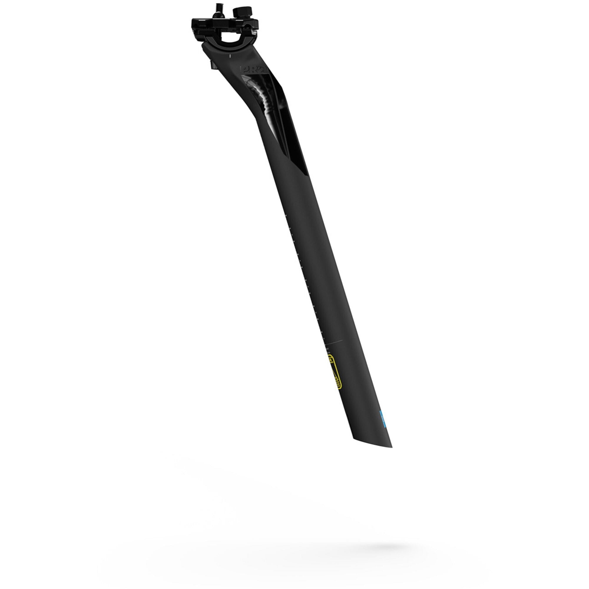 PRO Vibe Carbon seatpost, 27.2mm diameter, 350mm length with 0-15mm layback and Di2 integration, showing sleek black carbon finish