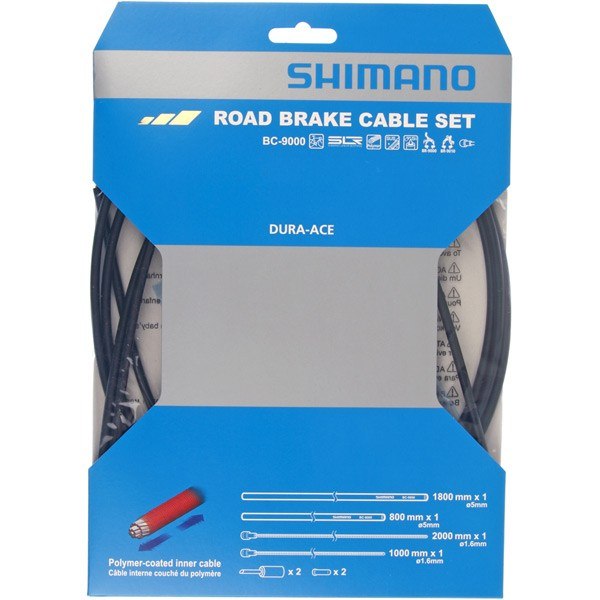 Shimano Road Brake Cable Set Polymer Coated Stainless Steel Inners Black Cables