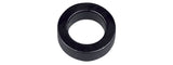 Black Trek shock assembly spacer, 5mm by 10mm, for full-suspension bike frames, component part for suspension setup.