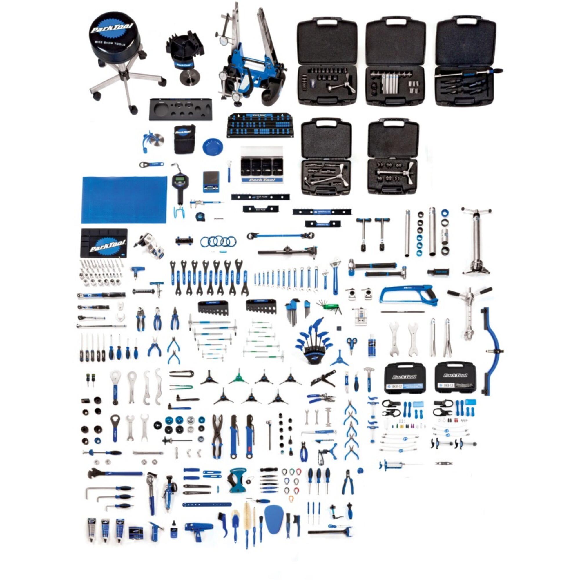 Park Tool BMK-17 Base Master Tool Set for professional bike repair, includes various workshop tools for maintenance tasks.
