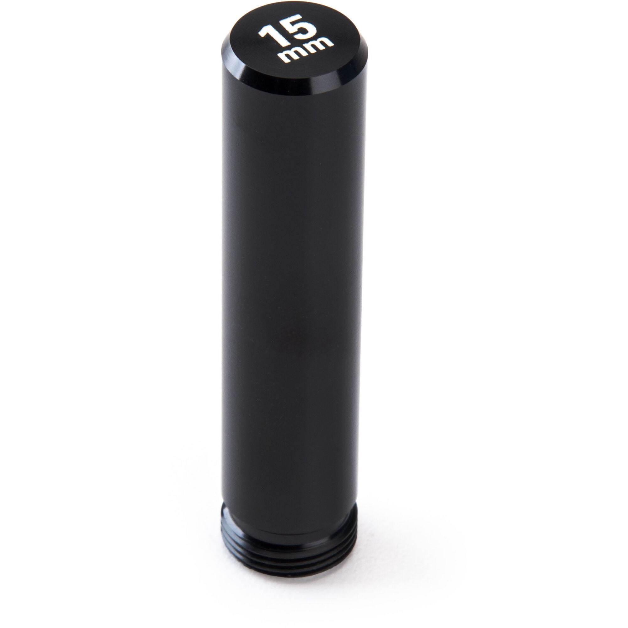 Park Tool GPS-15 guide pin for 15mm thru axle hubs, CNC aluminum, suitable for centre lock hubs in workshop use.