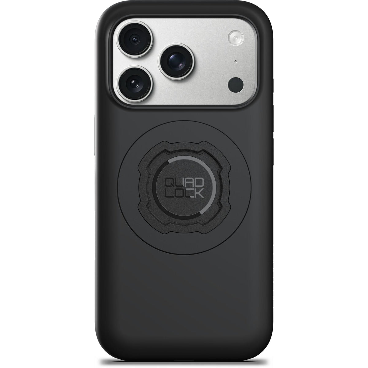 Quad Lock Phone MAG Case with dual-stage lock for secure magnetic mounting, shown with phone attached and case design details.